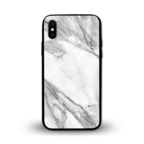 Glossy Graphic Glass Case - White Marble (CMC911)