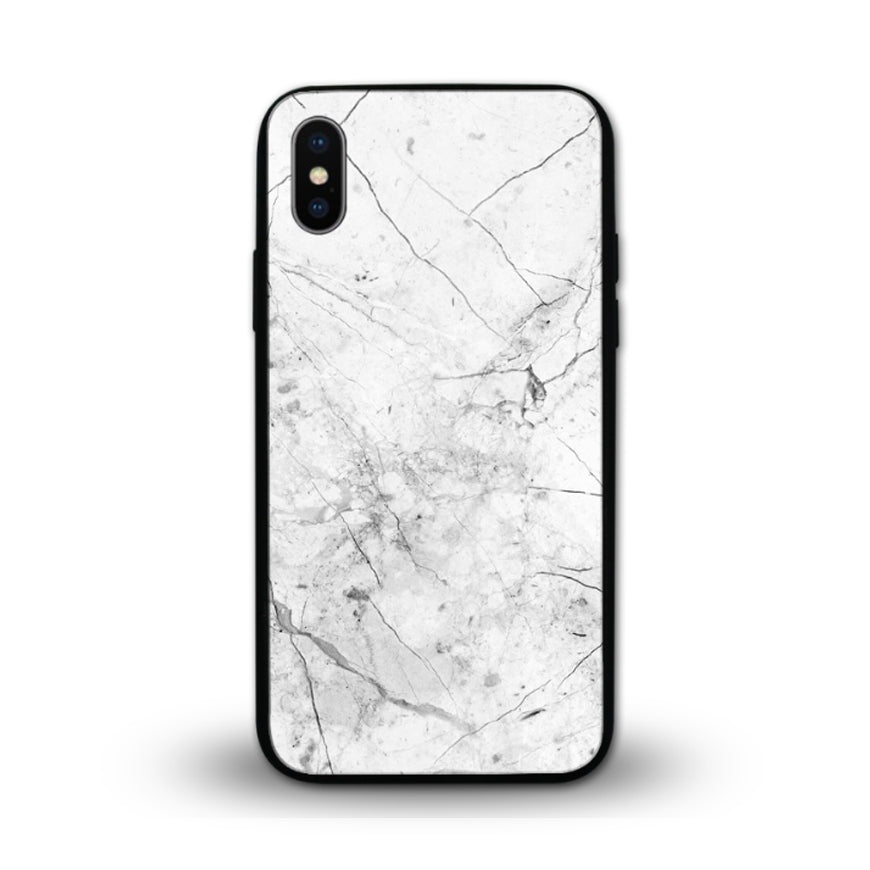 Glossy Graphic Glass Case - White Marble (CMC982)